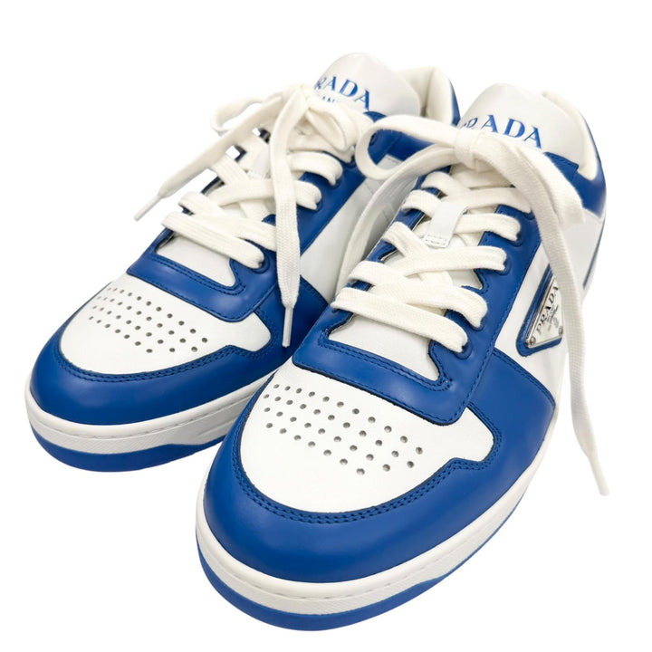 Excellent PRADA Low cut sneakers triangle logo triangle plate blue 5 2EE364