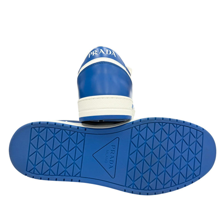 Excellent PRADA Low cut sneakers triangle logo triangle plate blue 5 2EE364
