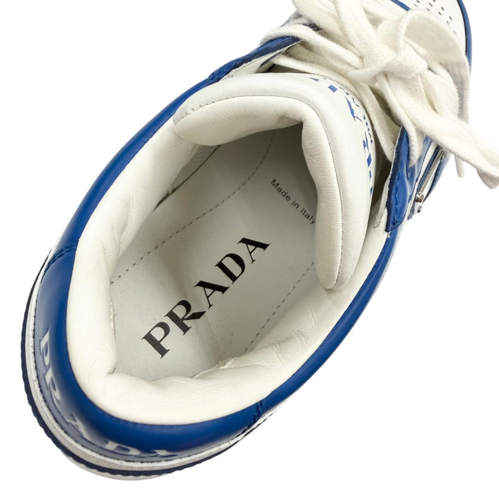 Excellent PRADA Low cut sneakers triangle logo triangle plate blue 5 2EE364