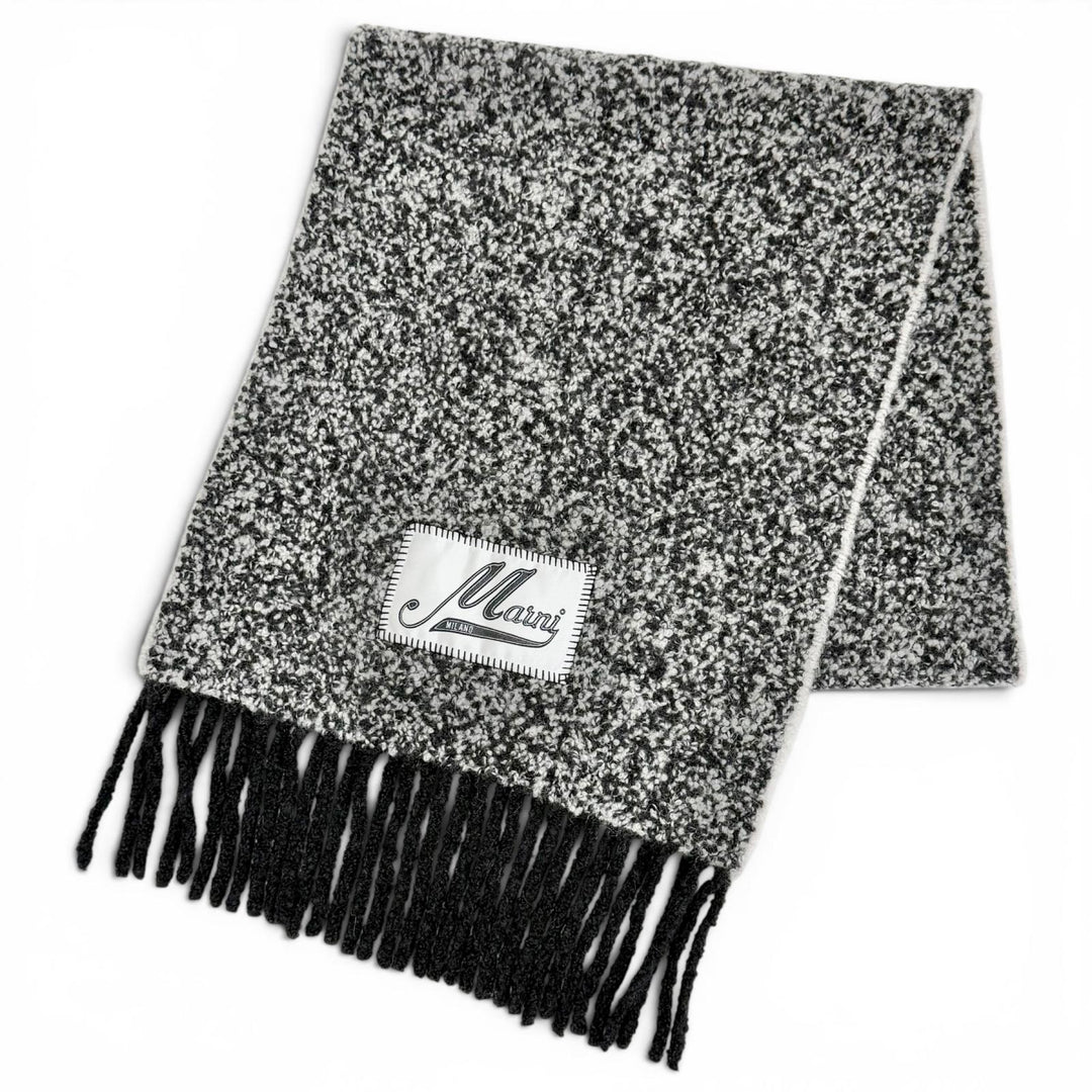 Excellent MARNI Scarf Logo patch, boucle weave, fringe, long alpaca SCMC0145Y0
