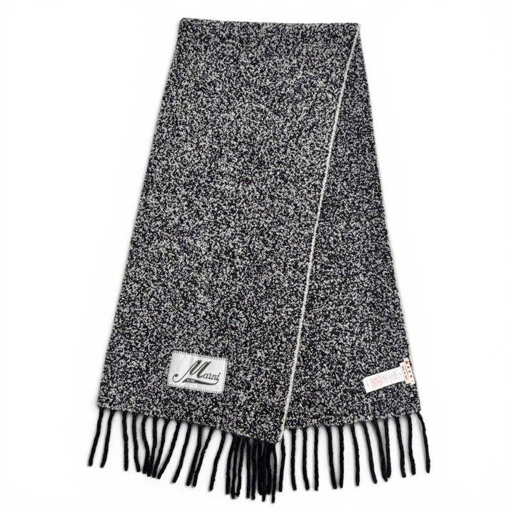 Excellent MARNI Scarf Logo patch, boucle weave, fringe, long alpaca SCMC0145Y0