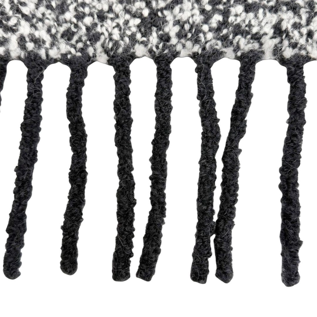 Excellent MARNI Scarf Logo patch, boucle weave, fringe, long alpaca SCMC0145Y0