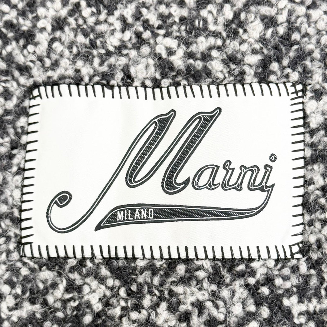 Excellent MARNI Scarf Logo patch, boucle weave, fringe, long alpaca SCMC0145Y0