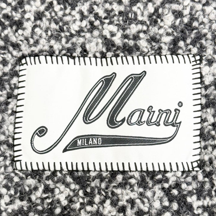 Excellent MARNI Scarf Logo patch, boucle weave, fringe, long alpaca SCMC0145Y0