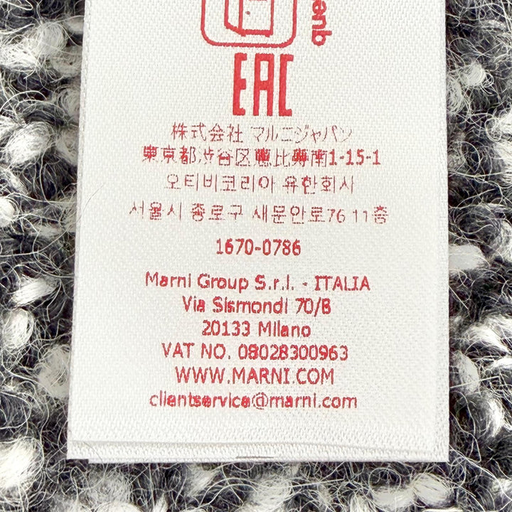 Excellent MARNI Scarf Logo patch, boucle weave, fringe, long alpaca SCMC0145Y0