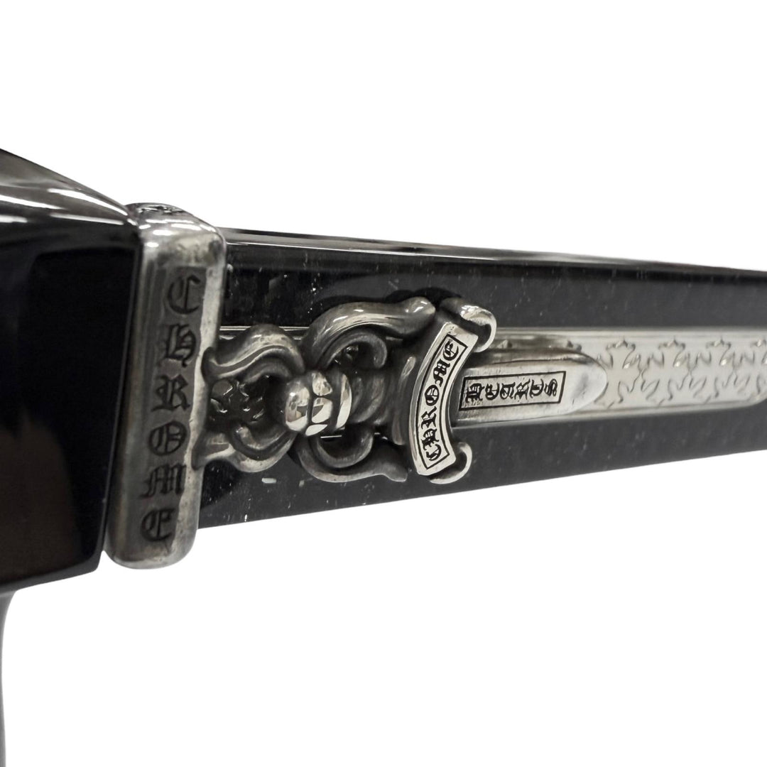 Excellent CHROME HEARTS sunglasses BOX OFFICER Glitter Dagger black SV925 mens