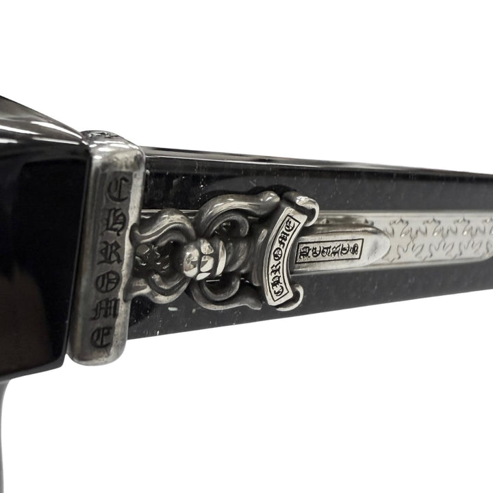 Excellent CHROME HEARTS sunglasses BOX OFFICER Glitter Dagger black SV925 mens
