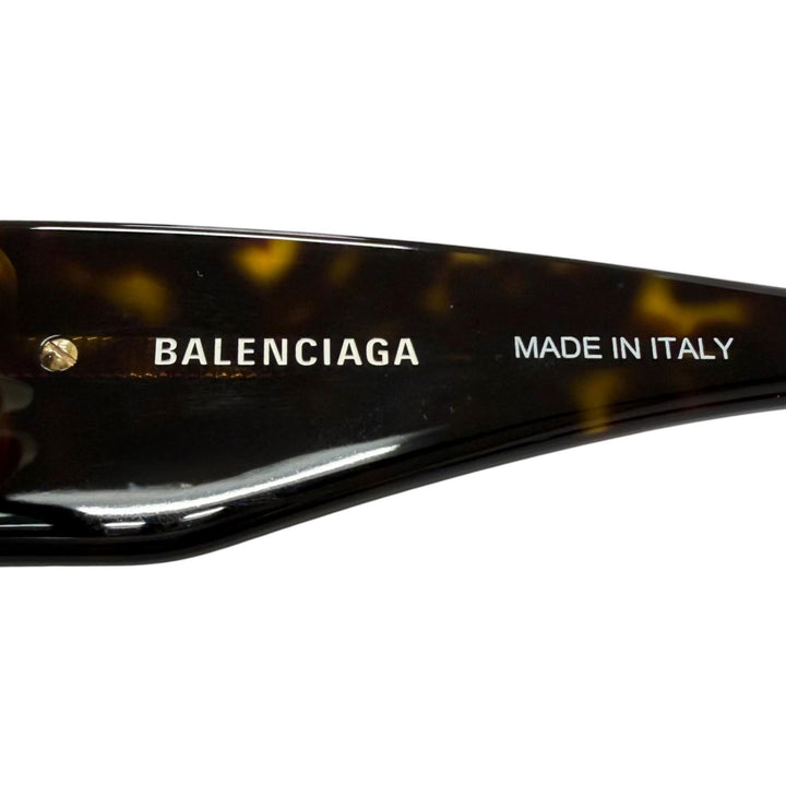 Excellent BALENCIAGA sunglasses BB Logo Metal Eyewear brown marble