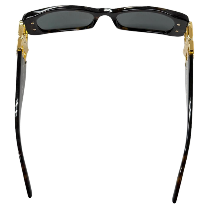 Excellent BALENCIAGA sunglasses BB Logo Metal Eyewear brown marble
