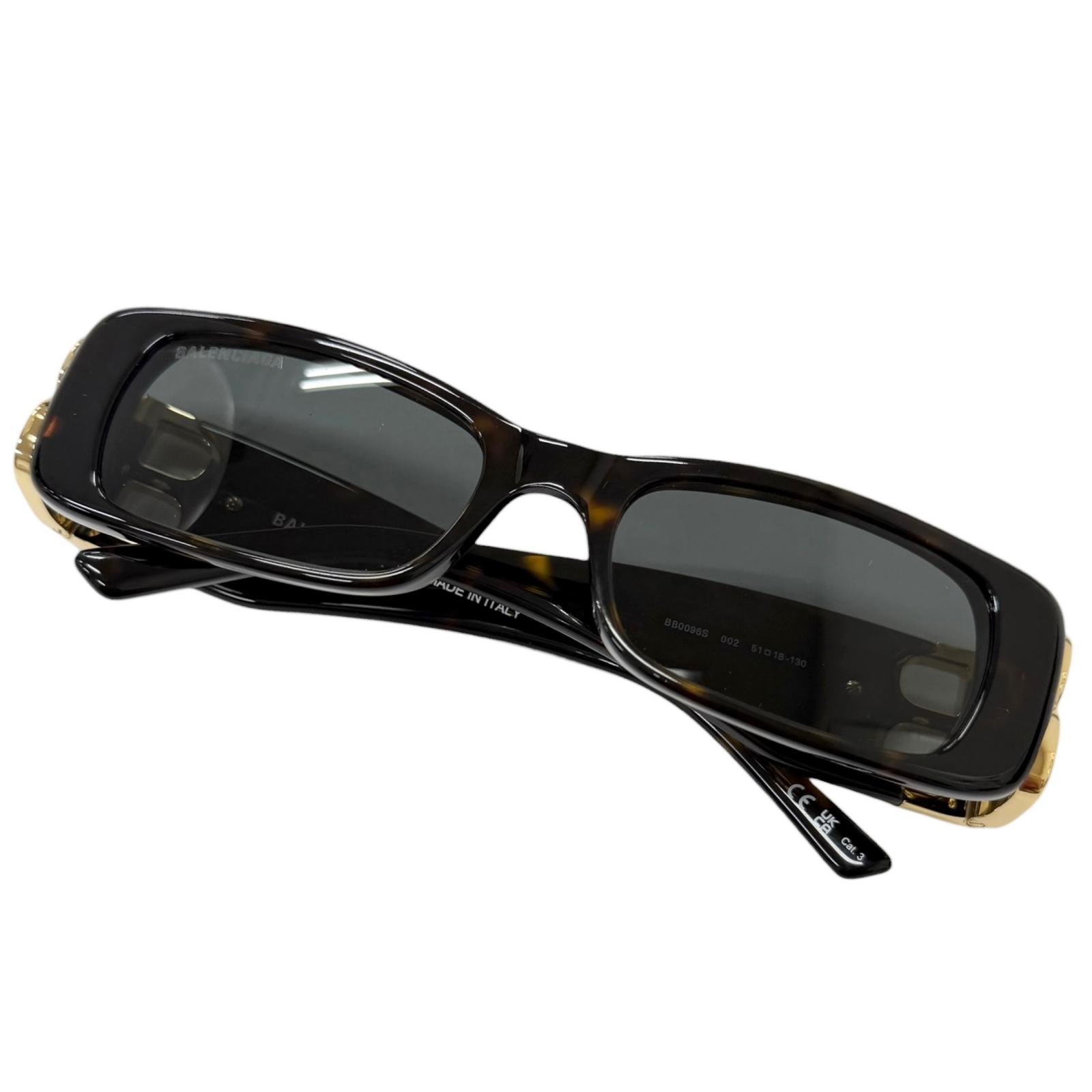 Excellent BALENCIAGA sunglasses BB Logo Metal Eyewear brown marble