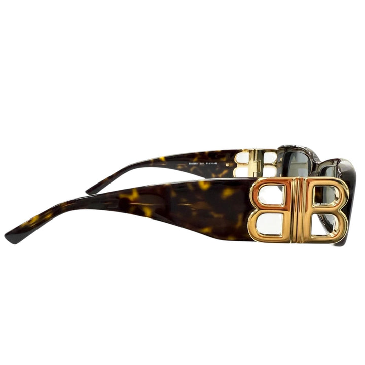 Excellent BALENCIAGA sunglasses BB Logo Metal Eyewear brown marble