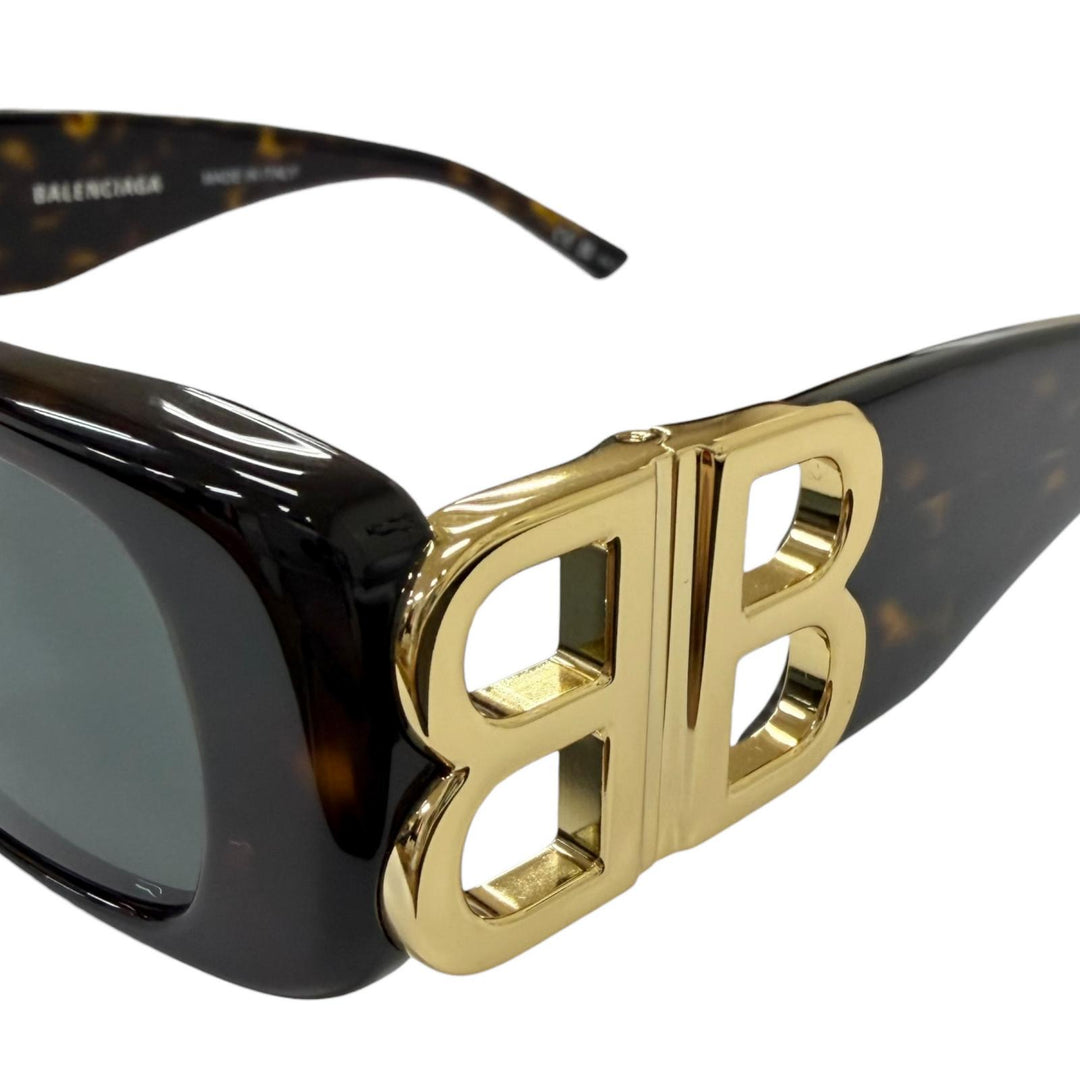Excellent BALENCIAGA sunglasses BB Logo Metal Eyewear brown marble