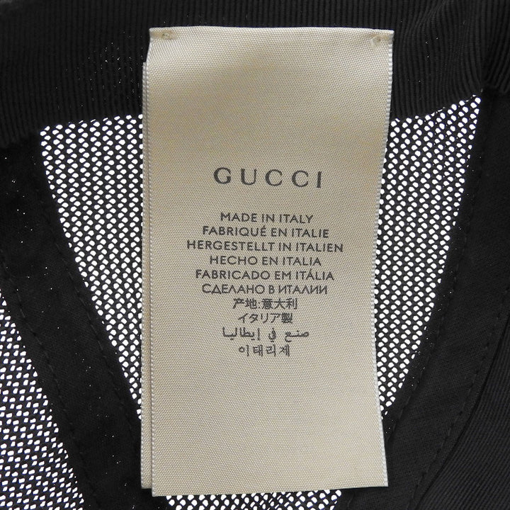 Excellent GUCCI cap Logo patch baseball black cotton mens XL 701324 4HAOY 1060