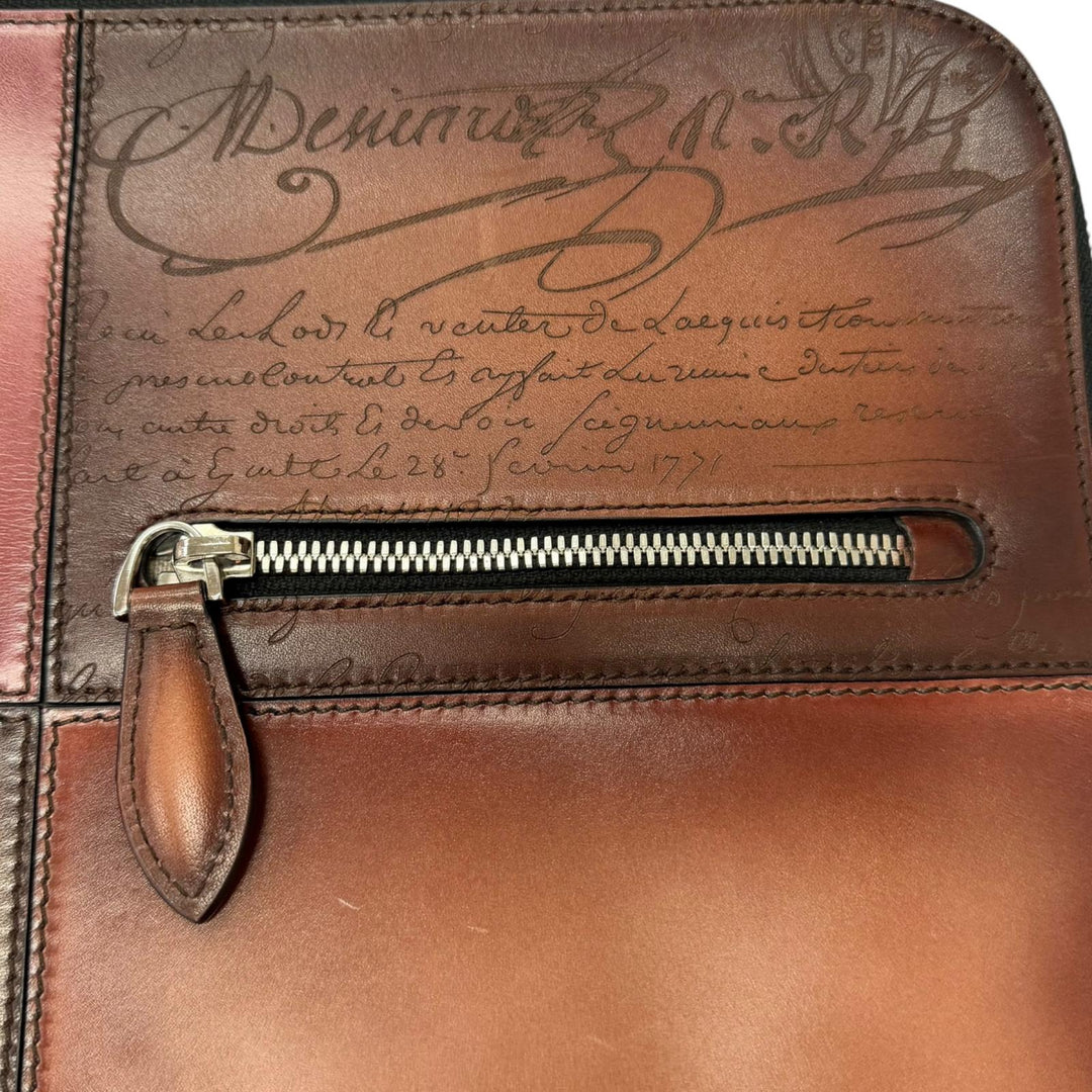 Great BERLUTI Clutch bag Nino TGM Calligraphy Scritto Tattoo Collection