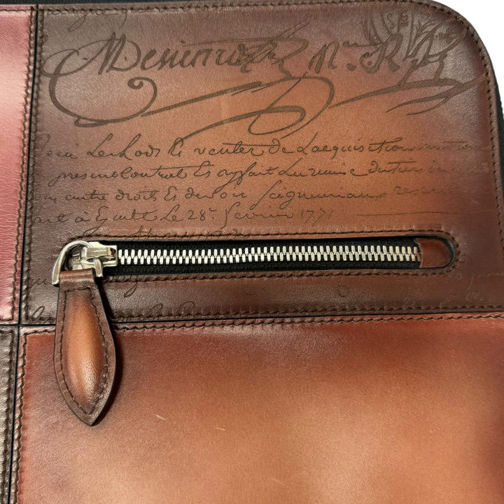 Great BERLUTI Clutch bag Nino TGM Calligraphy Scritto Tattoo Collection
