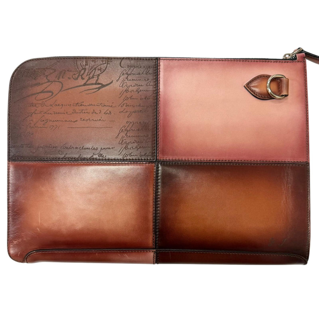 Great BERLUTI Clutch bag Nino TGM Calligraphy Scritto Tattoo Collection
