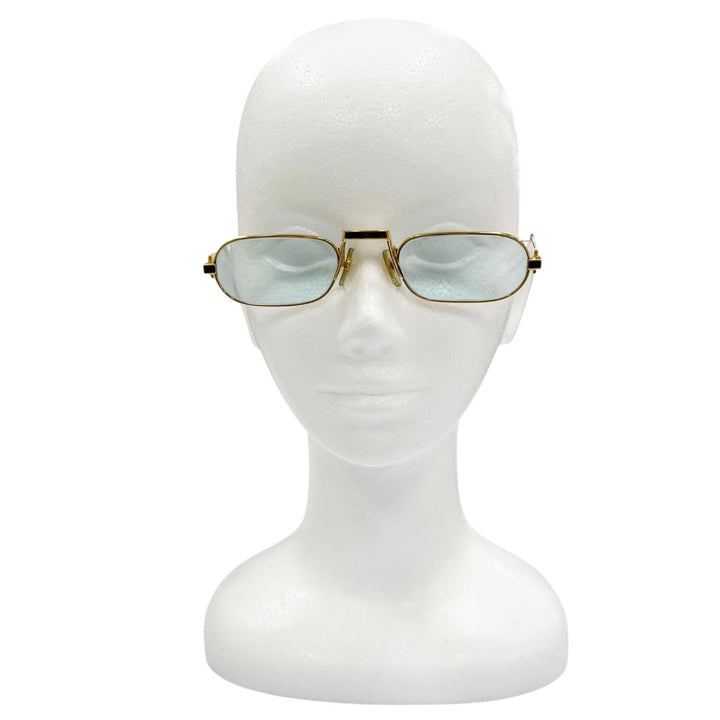 Great Cartier sunglasses Square Logo Metal Eyewear gold mens