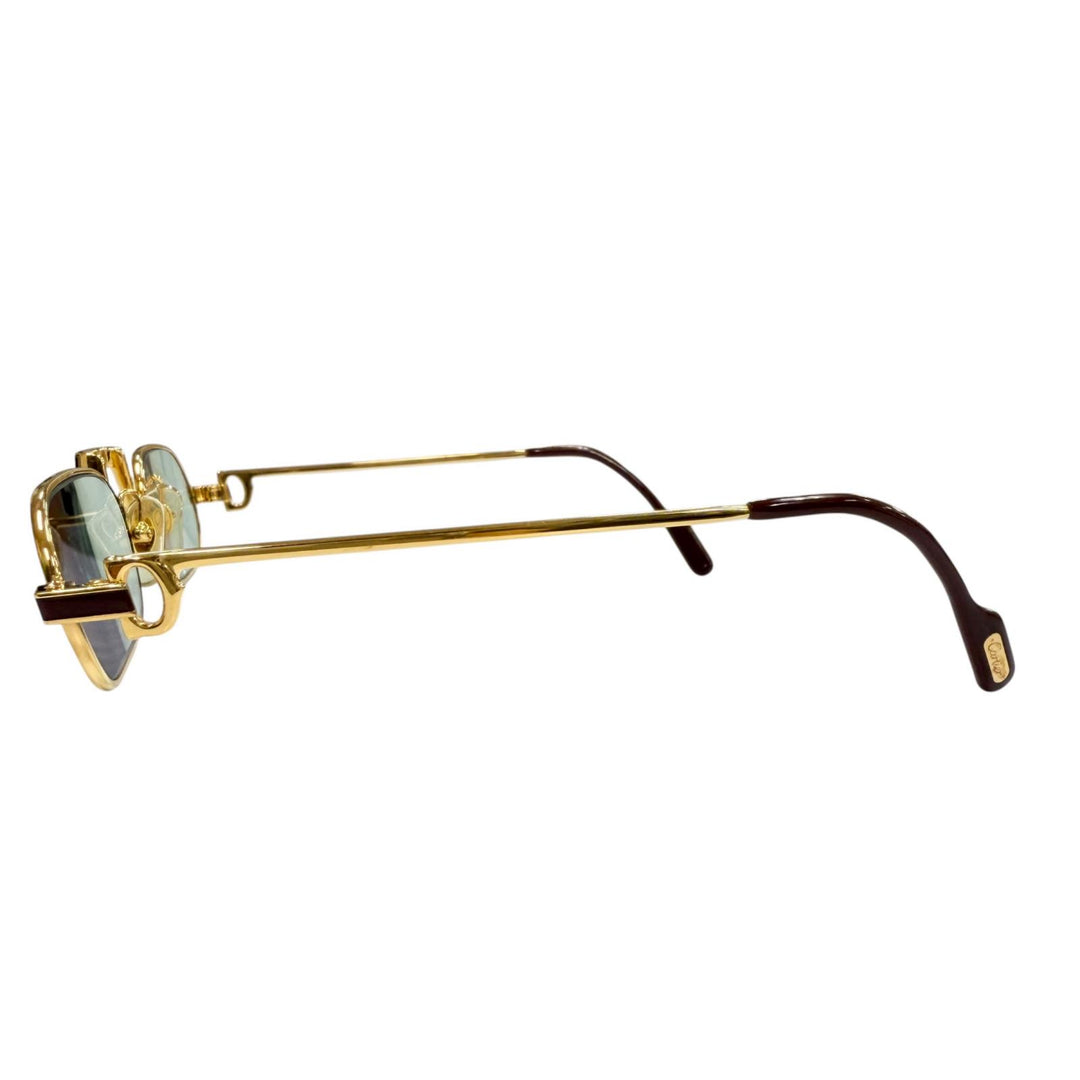 Great Cartier sunglasses Square Logo Metal Eyewear gold mens