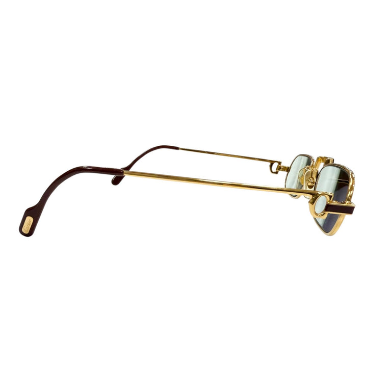 Great Cartier sunglasses Square Logo Metal Eyewear gold mens