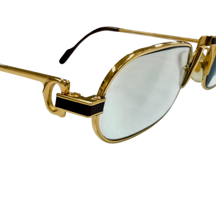 Great Cartier sunglasses Square Logo Metal Eyewear gold mens