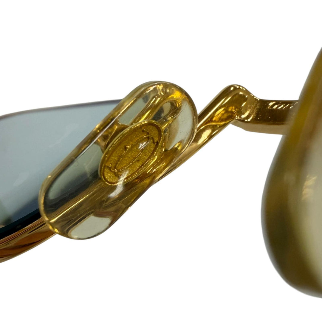 Great Cartier sunglasses Square Logo Metal Eyewear gold mens