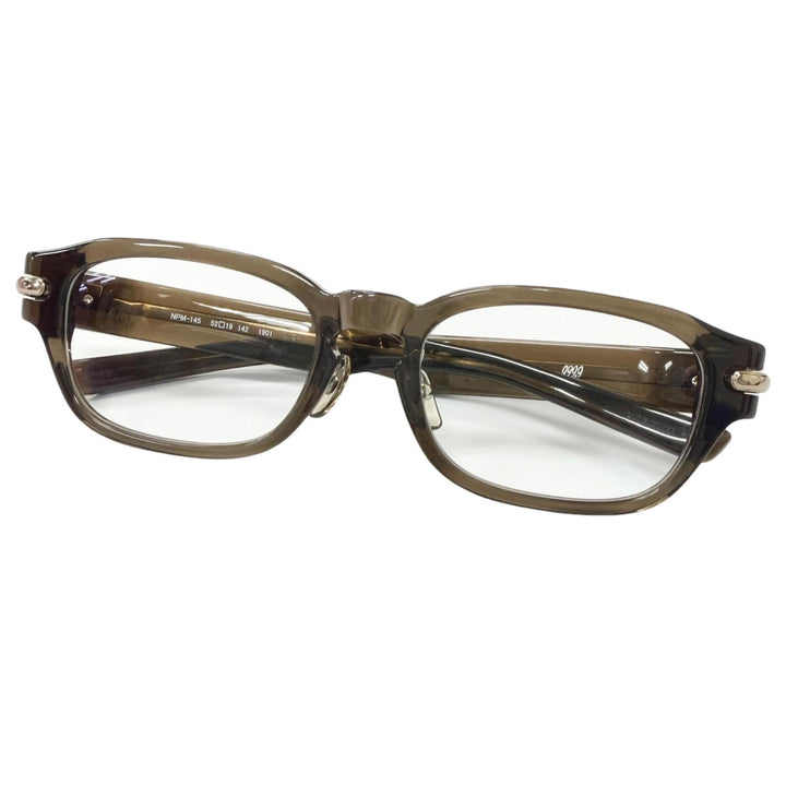 Great 999.9 Glasses Built-in structure, square frame Brown mens NPM-145