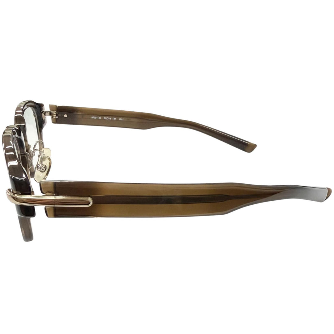 Great 999.9 Glasses Built-in structure, square frame Brown mens NPM-145