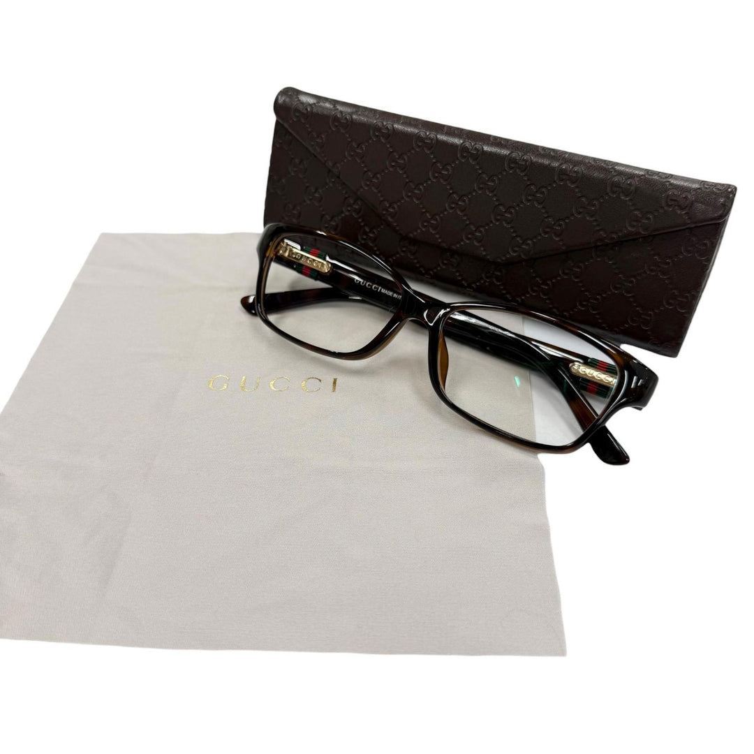 Excellent GUCCI Glasses Tortoise pattern Clear brown mens GG3670