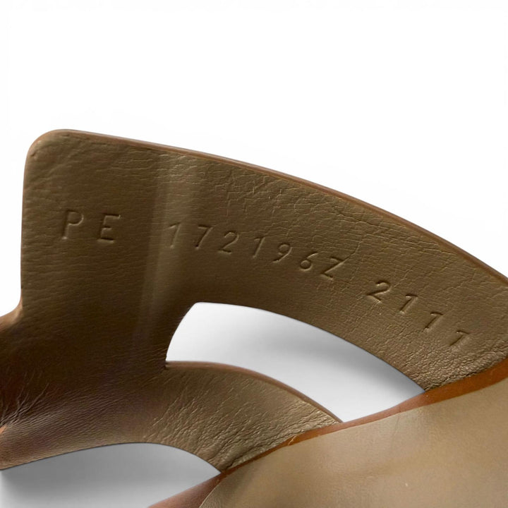 Excellent HERMES Sandals legend Ankle strap wedge heels Calf leather Women 35
