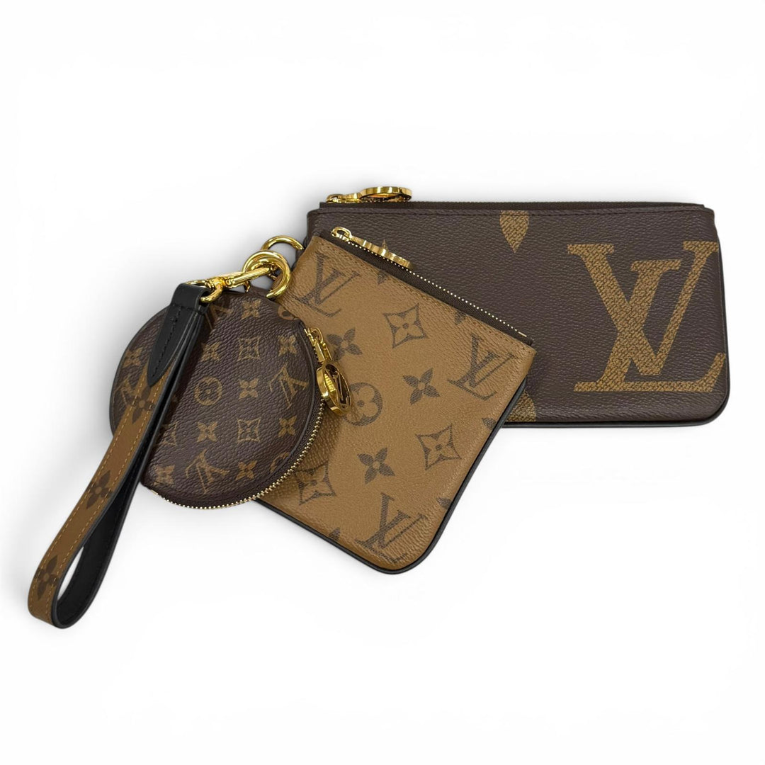 Excellent LOUIS VUITTON Pochette Pochette Trio Brown leather Women M68756