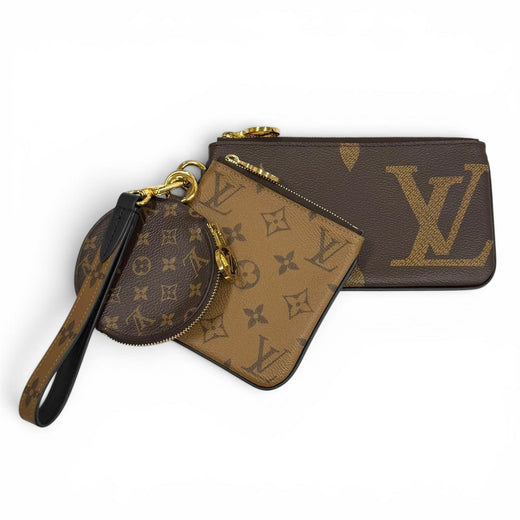 Excellent LOUIS VUITTON Pochette Pochette Trio Brown leather Women M68756