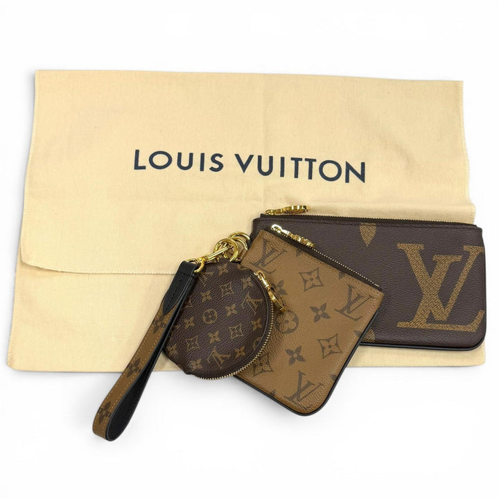 Excellent LOUIS VUITTON Pochette Pochette Trio Brown leather Women M68756