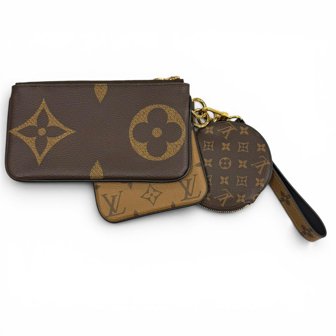 Excellent LOUIS VUITTON Pochette Pochette Trio Brown leather Women M68756