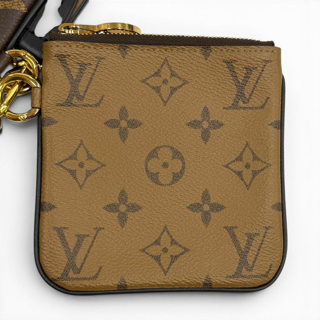 Excellent LOUIS VUITTON Pochette Pochette Trio Brown leather Women M68756
