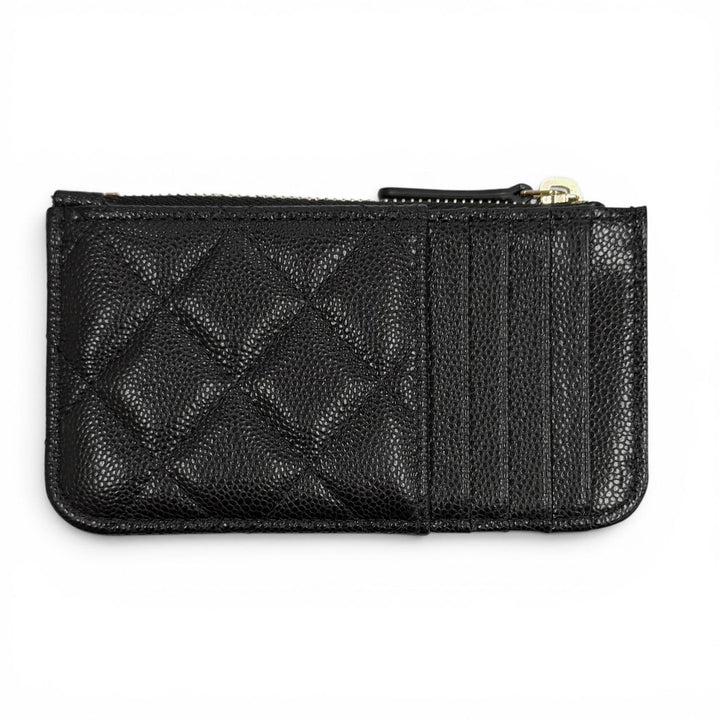 Pristine CHANEL Card Case black Caviar skin Women AP2570