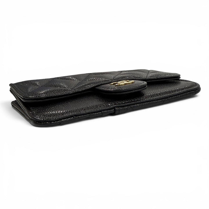 Pristine CHANEL Card Case black Caviar skin Women AP2570