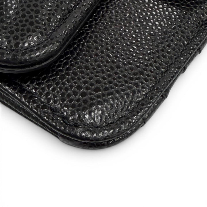 Pristine CHANEL Card Case black Caviar skin Women AP2570