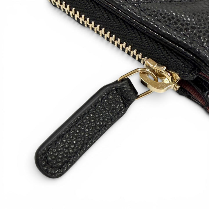 Pristine CHANEL Card Case black Caviar skin Women AP2570