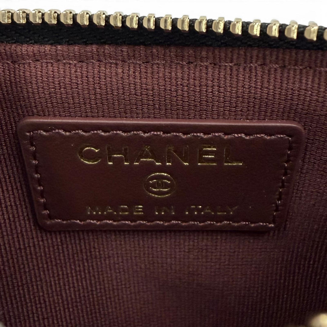 Pristine CHANEL Card Case black Caviar skin Women AP2570