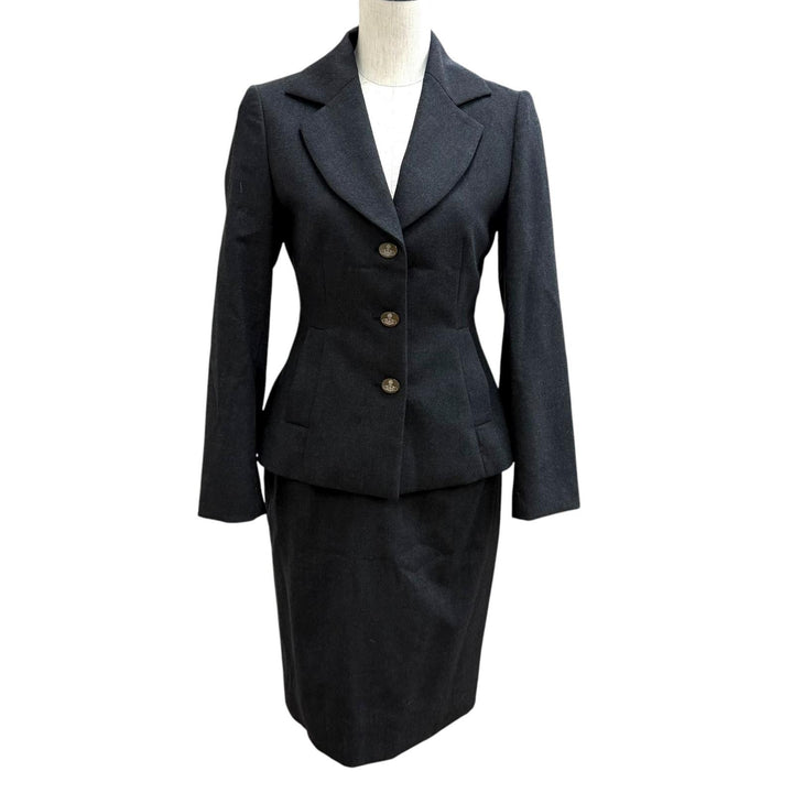 Excellent Vivienne Westwood Red Label suit Charcoal gray wool Women