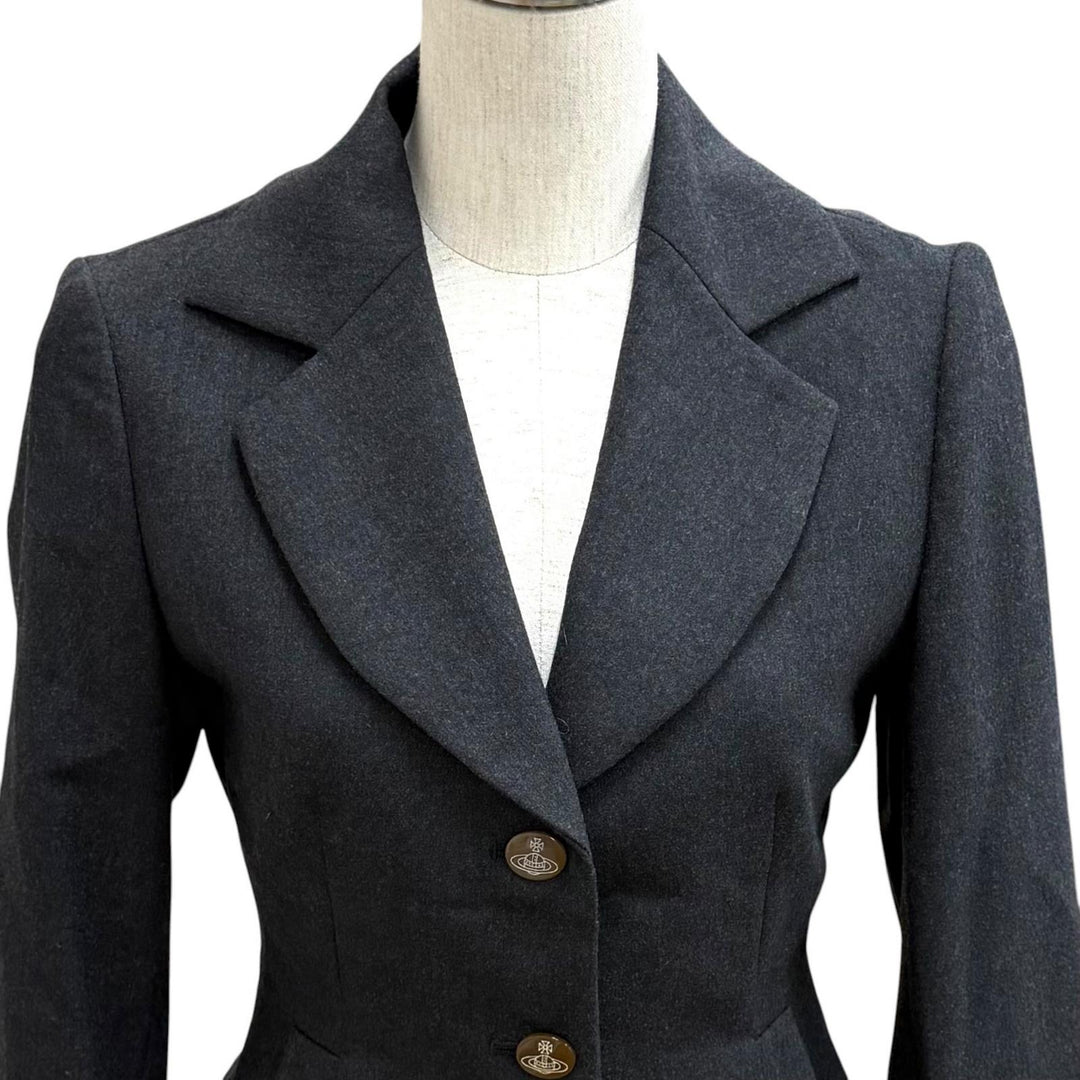 Excellent Vivienne Westwood Red Label suit Charcoal gray wool Women