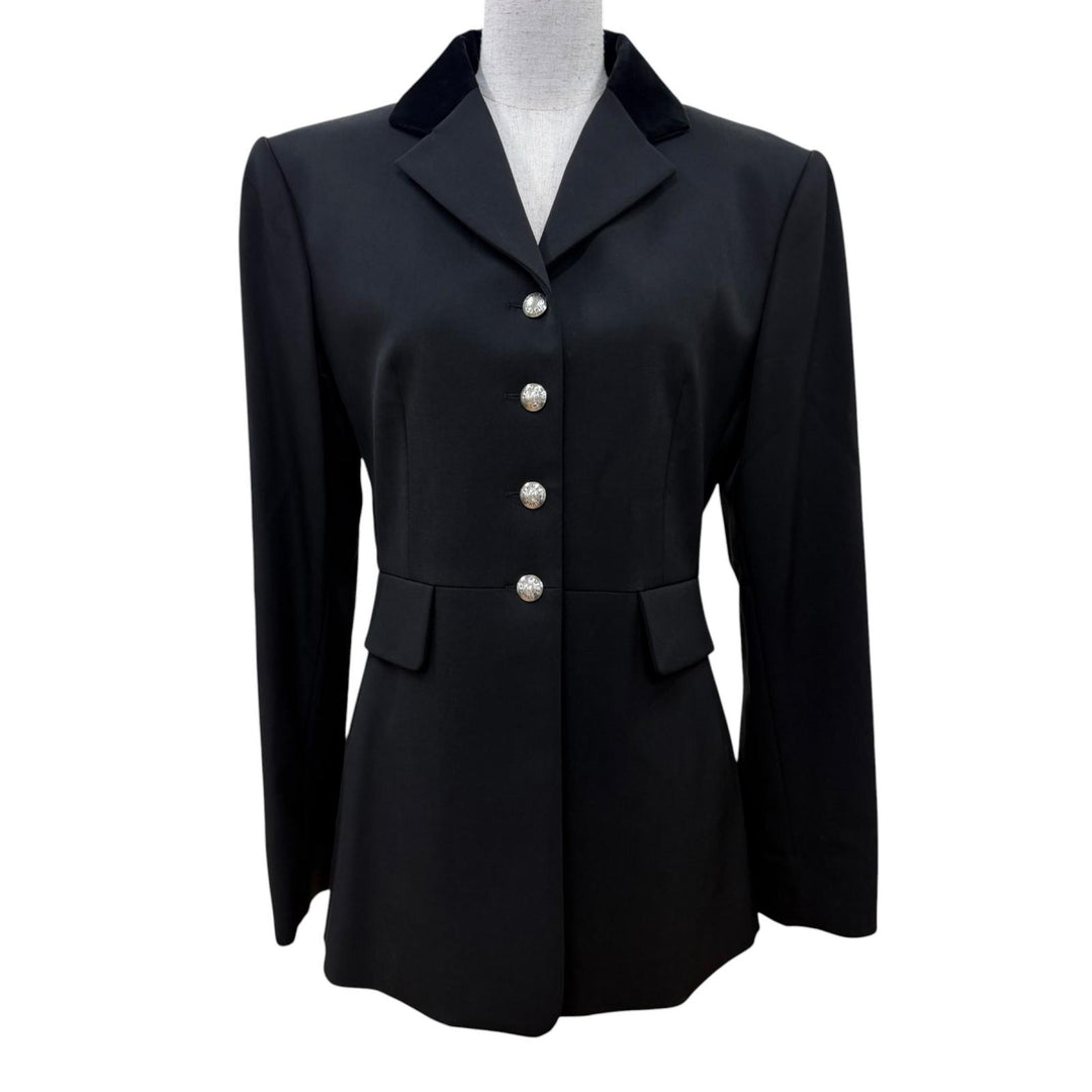 Excellent HERMES tailored jacket Serie Button Riding Jacket black wool Women 40