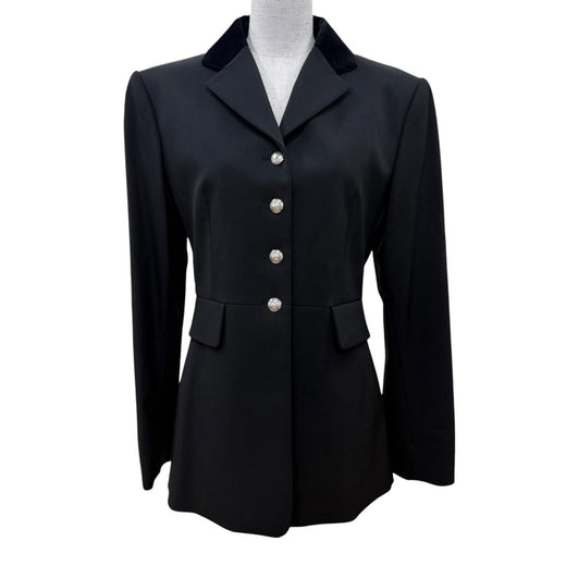 Excellent HERMES tailored jacket Serie Button Riding Jacket black wool Women 40