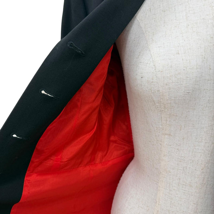 Excellent HERMES tailored jacket Serie Button Riding Jacket black wool Women 40