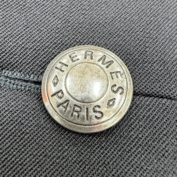 Excellent HERMES tailored jacket Serie Button Riding Jacket black wool Women 40