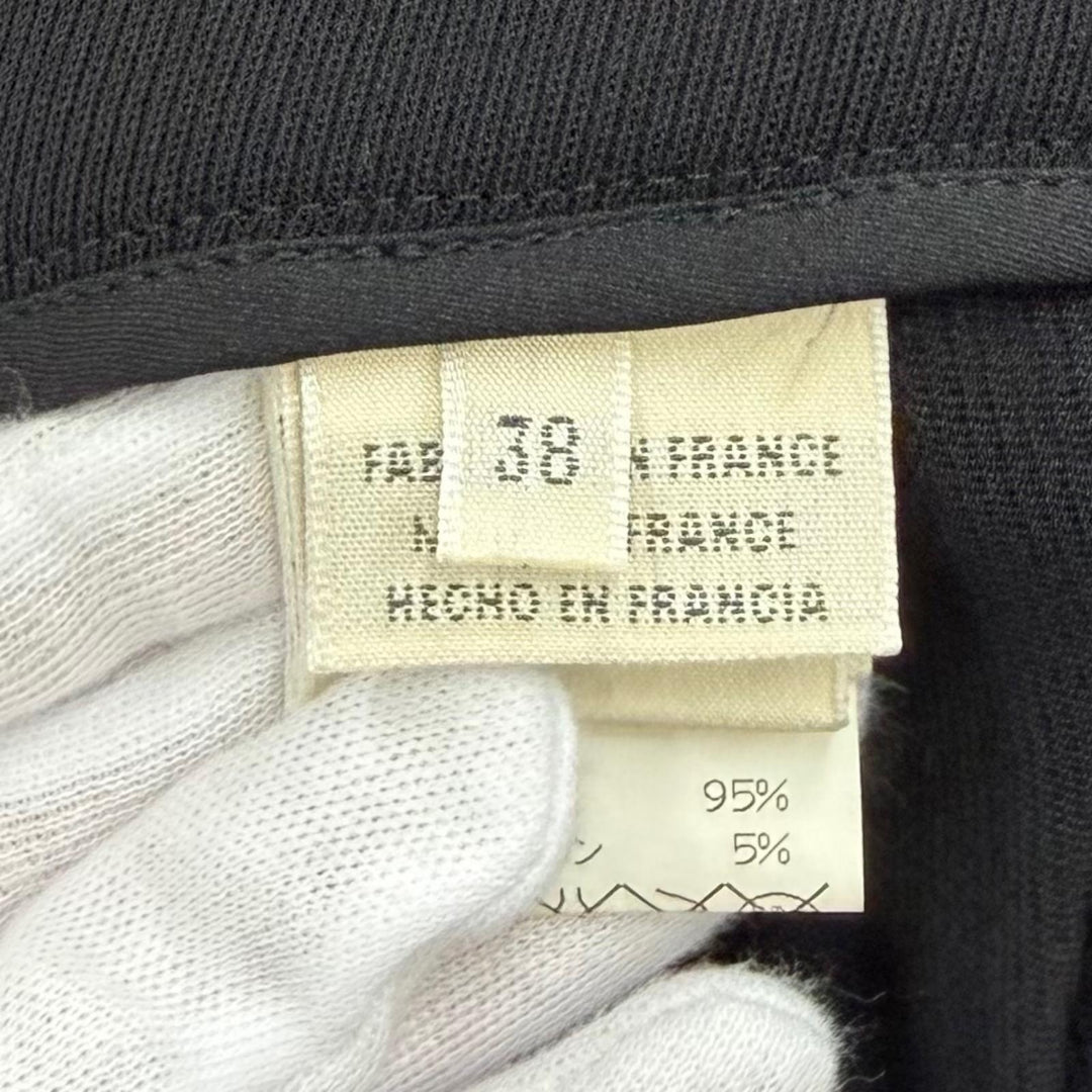 Great HERMES Pants Margiela era H logo buttons Center crease black wool Women 38