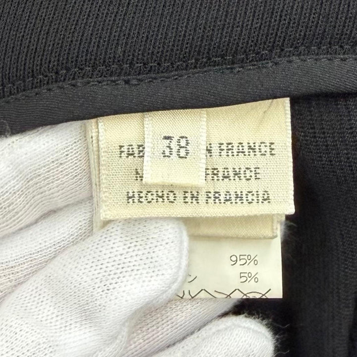 Great HERMES Pants Margiela era H logo buttons Center crease black wool Women 38