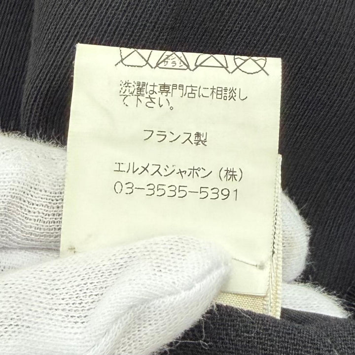 Great HERMES Pants Margiela era H logo buttons Center crease black wool Women 38