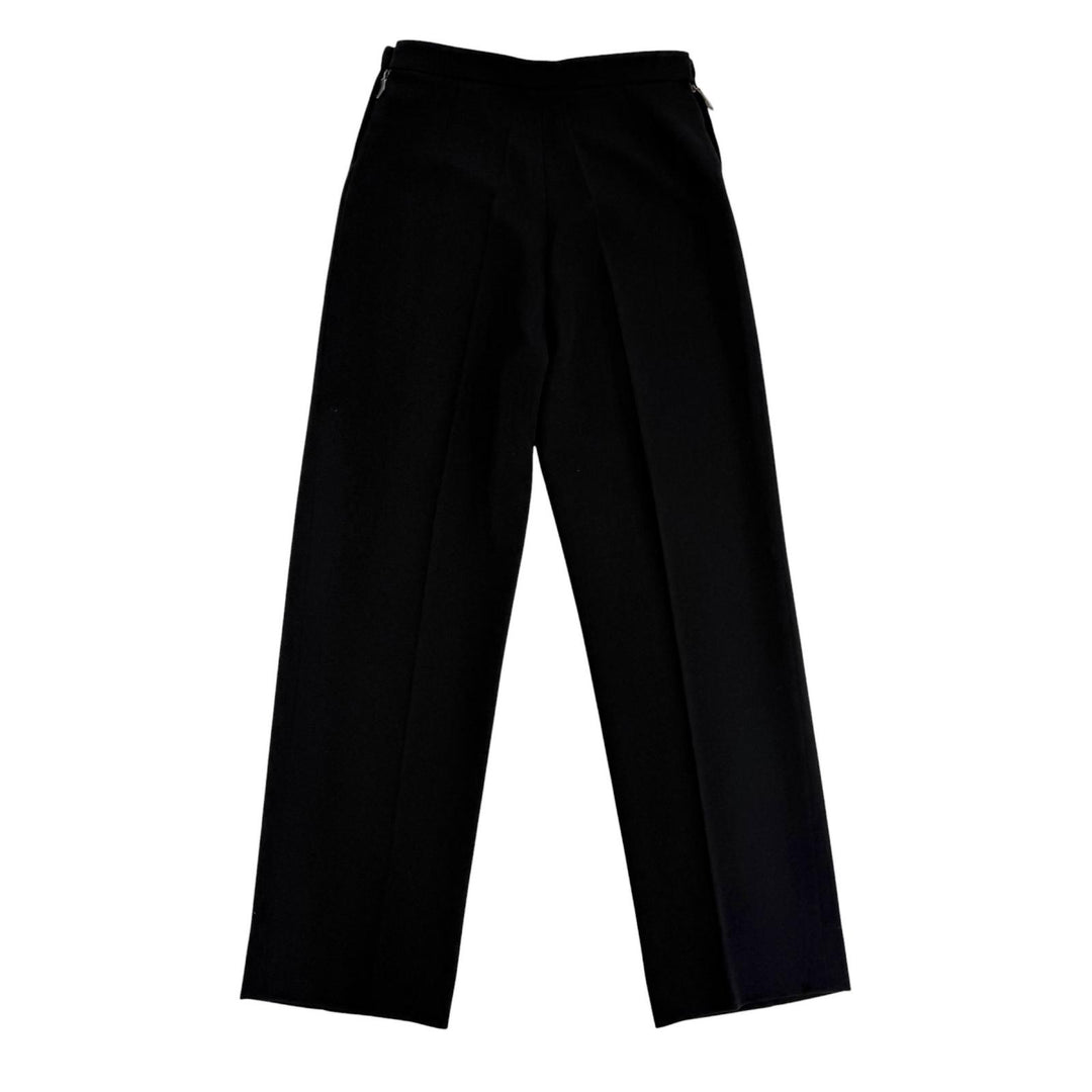 Great HERMES Pants Margiela era H logo buttons Center crease black wool Women 38