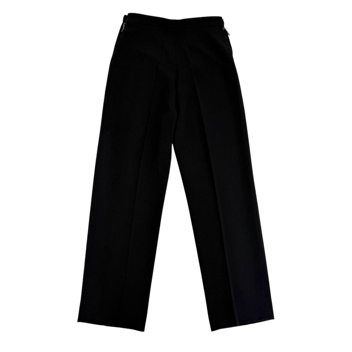 Great HERMES Pants Margiela era H logo buttons Center crease black wool Women 38